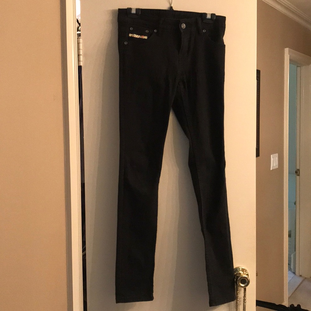Black Diesel Straight Leg Jeans Size 27